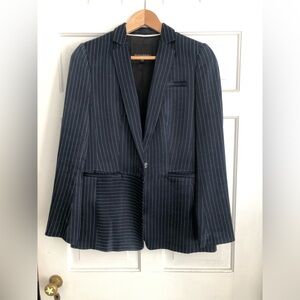 Banana Republic Dark Blue Striped Blazer